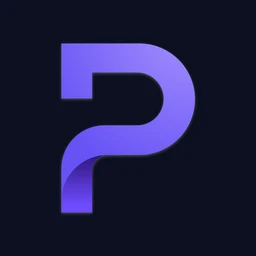 Logo Proton: ein violettes P auf dunklem Grund